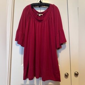 Carolyn Taylor Red Flowy Top – Women’s 3X – Flowy Tee Material & Sleeves